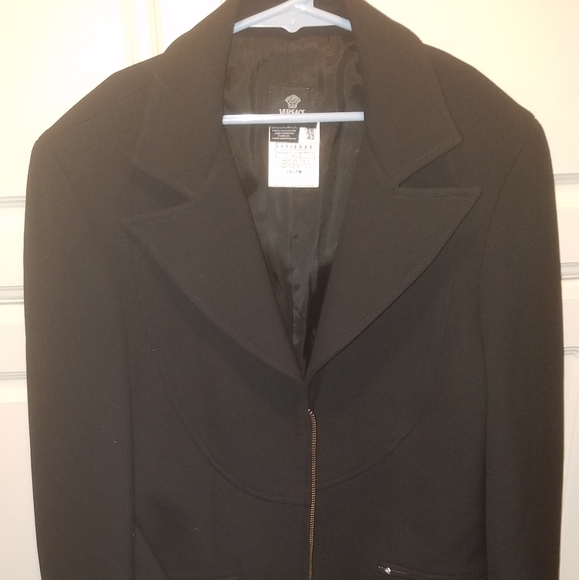 Versace womens belted jacket blazer polyester - Picture 2 of 6